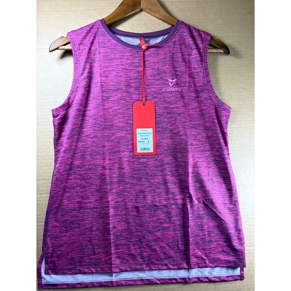 Cuore‎ Womens Large Sleeveless Tech Shirt Pink Purple Athletic Training NWT